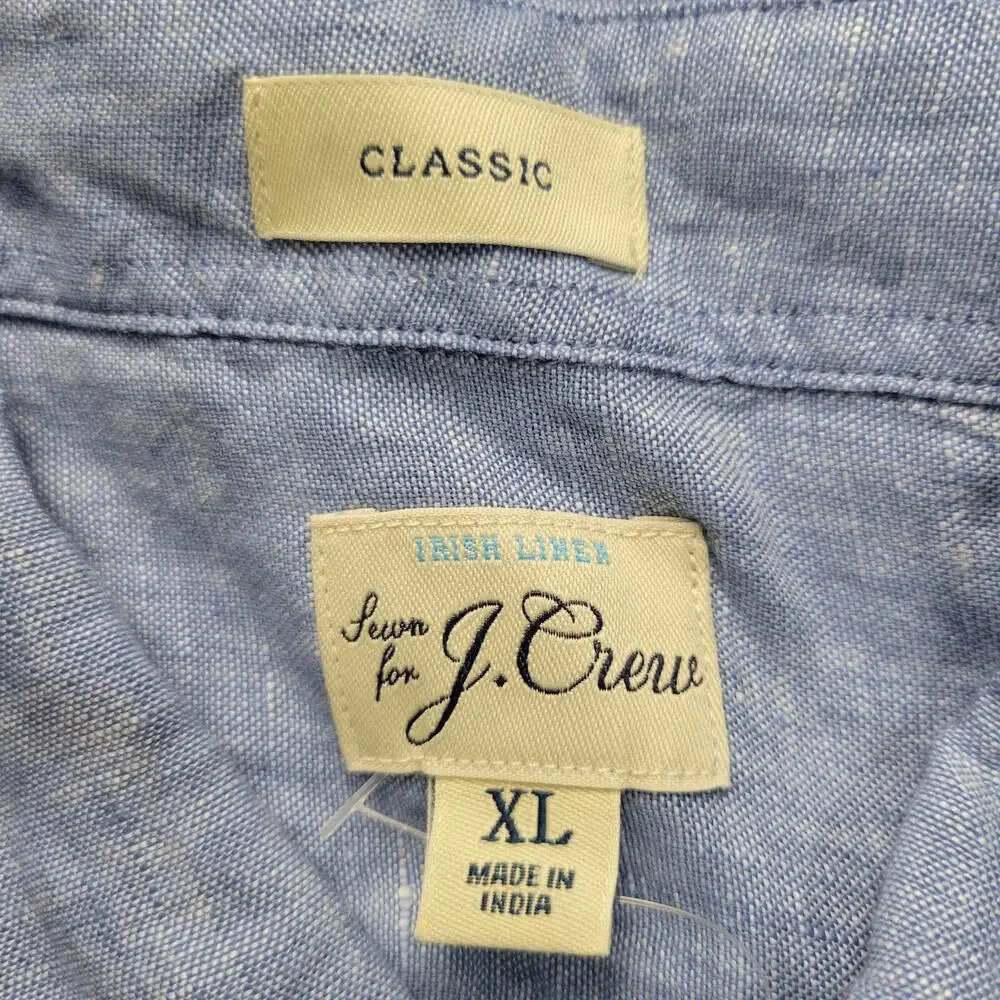 J.Crew Shirt Mens XL 100% Irish Linen Button Down Casual Resortwear Lightweight